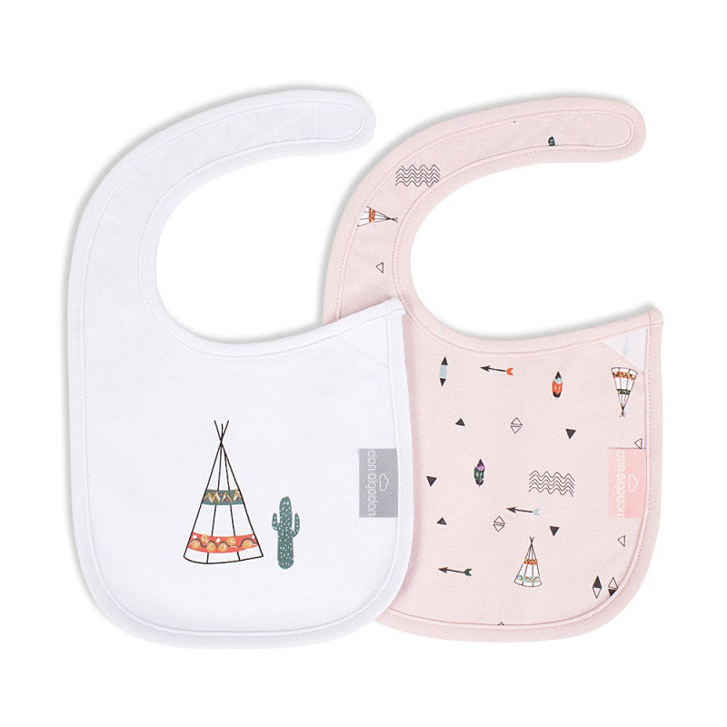 Set 2 Bavaglini Dakota Chiusura Velcro - Rosa