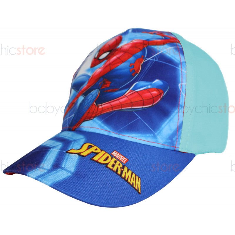 Cappellino con Visiera di Spiderman - Azzurro