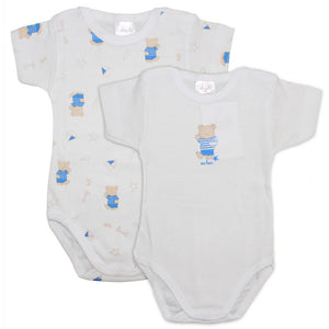 Set 2 Body Orsetto Azzurro - 0 Mesi