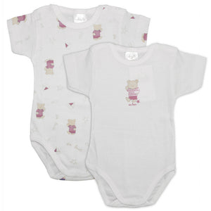 Set 2 Body Orsetto Rosa - 6 Mesi