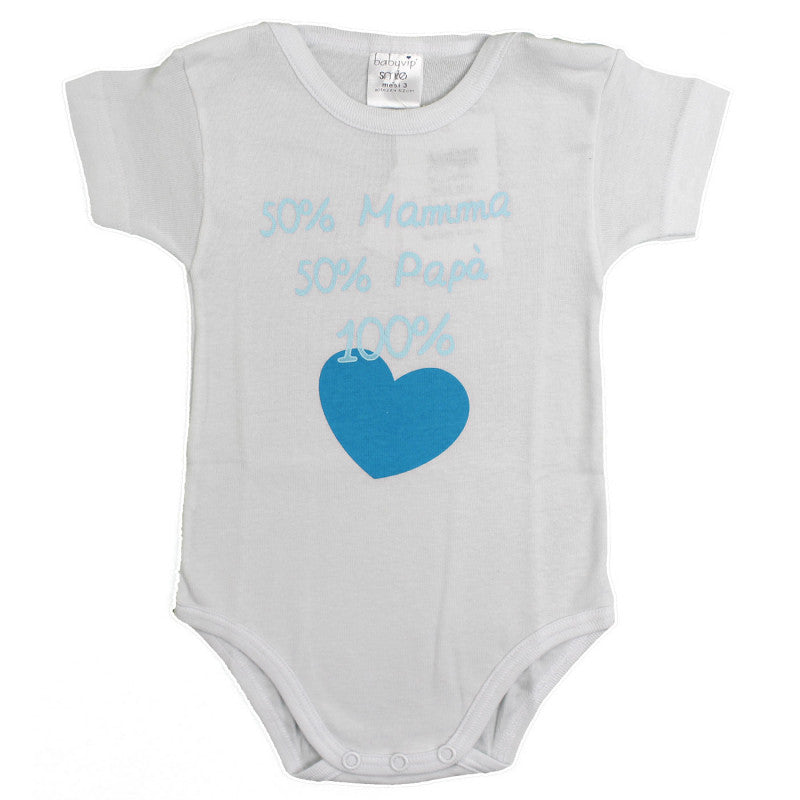 Body Neonato a Mezza Manica - 50% Mamma e 50% Papà