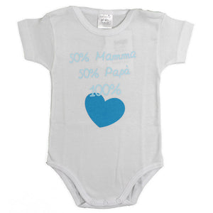 Body Neonato a Mezza Manica - 50% Mamma e 50% Papà - 12 Mesi
