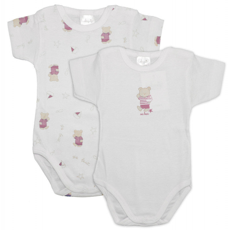 Set 2 Body Orsetto Rosa - 3 Mesi