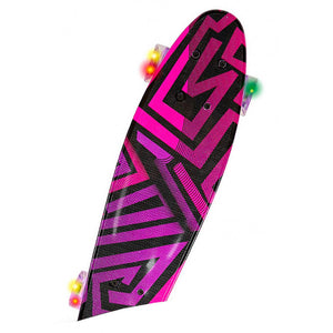 Skateboard Con Ruote Led - Rosa