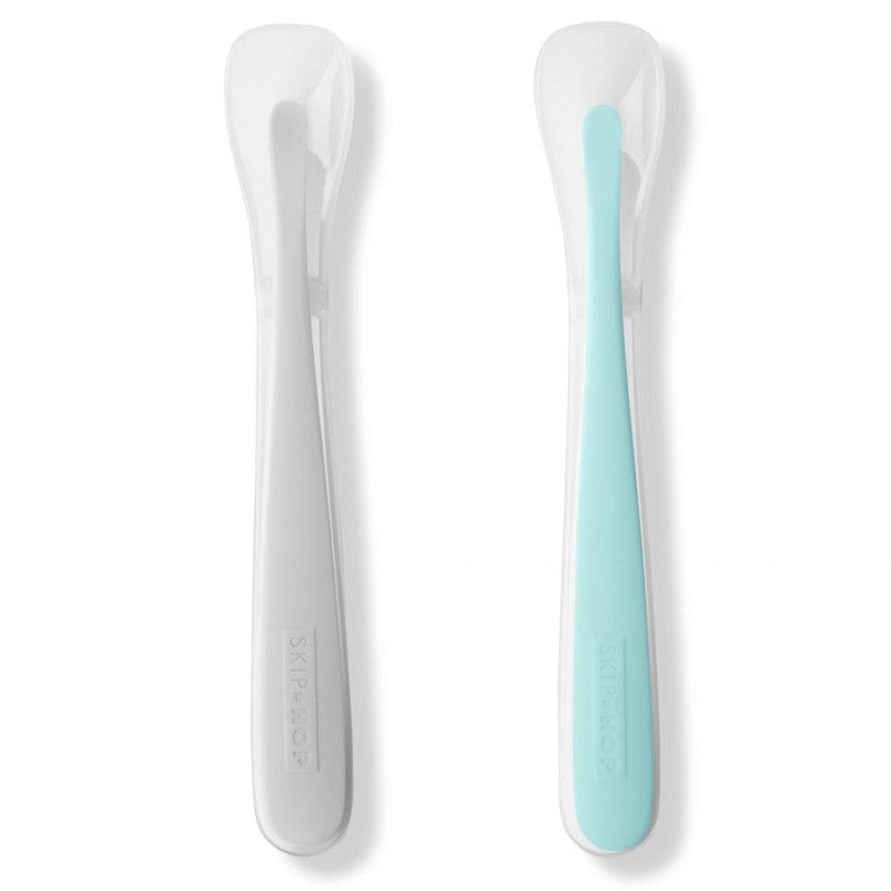 Set da 2 Cucchiai in Silicone-Grigio Verde