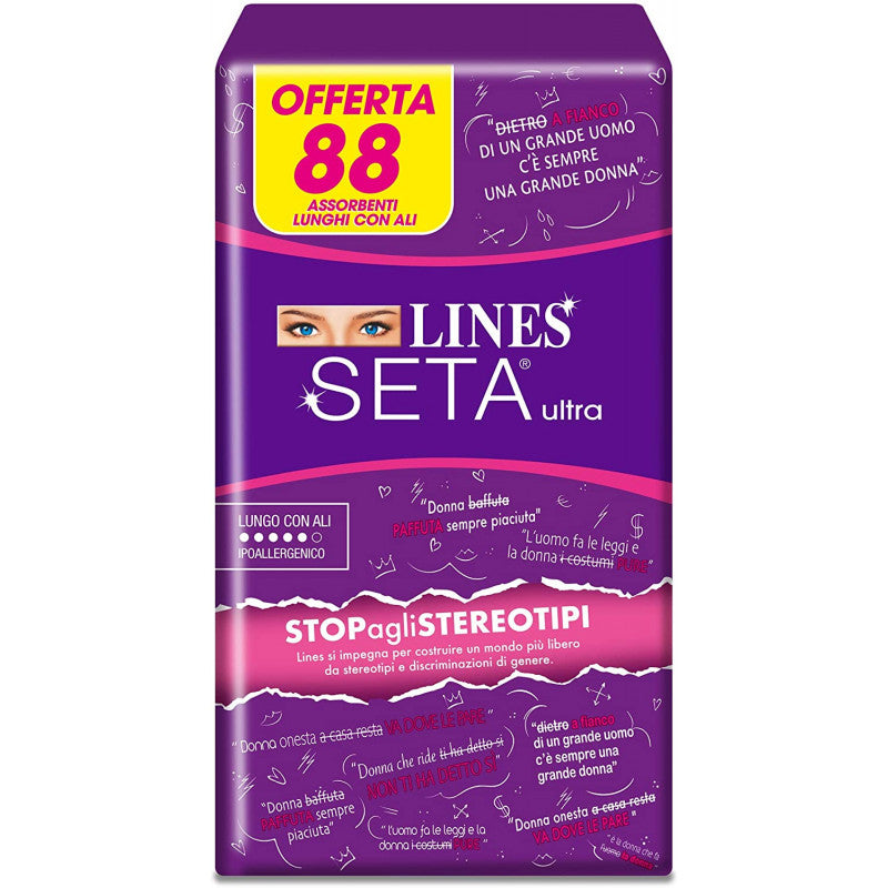 Lines Seta Ultra Lungo con Ali 88 Assorbenti