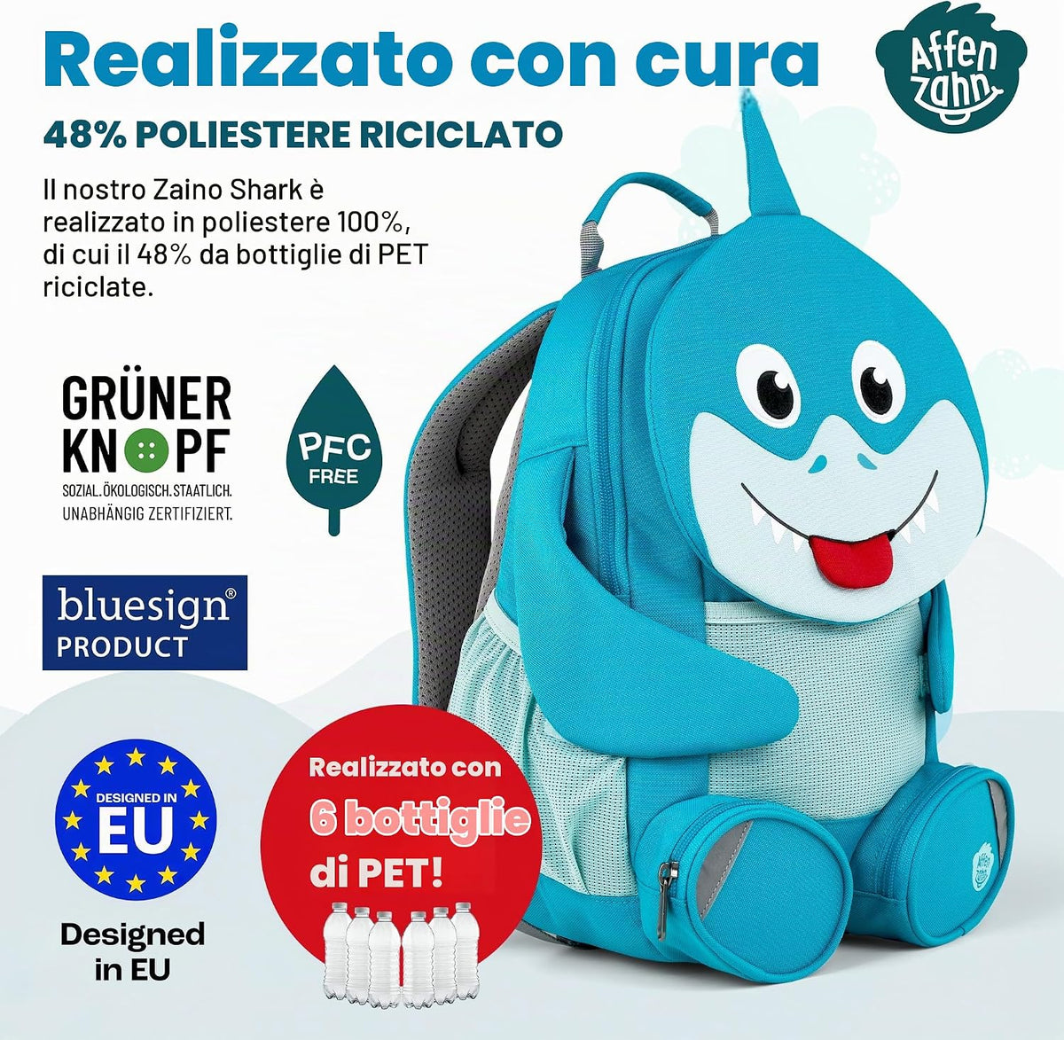 Zaino per bambini Affenzahn Squalo