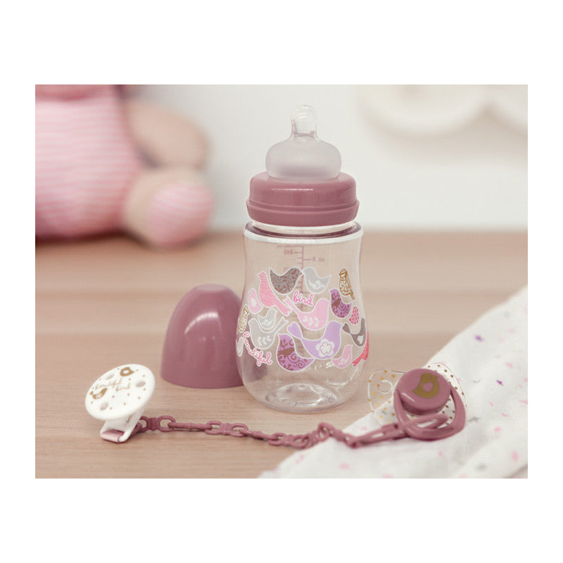 Set Biberon, Ciuccio e Clip - Rosa - 2