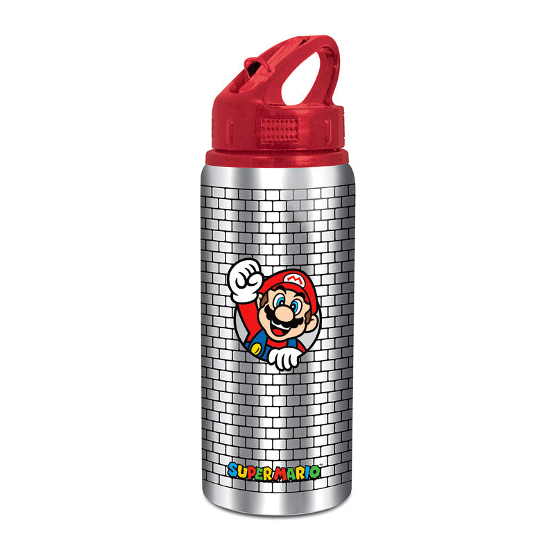 Borraccia Con Cannuccia Mario Bross Grey