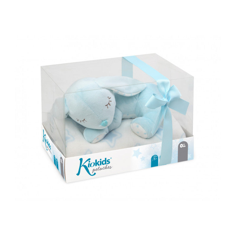 Peluche Coniglietto con Copertina - Azzurro