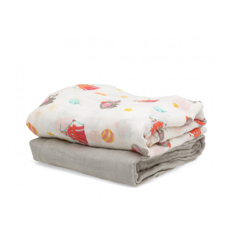 Kiokids - Set 2 Mussole di Cotone - Grigio