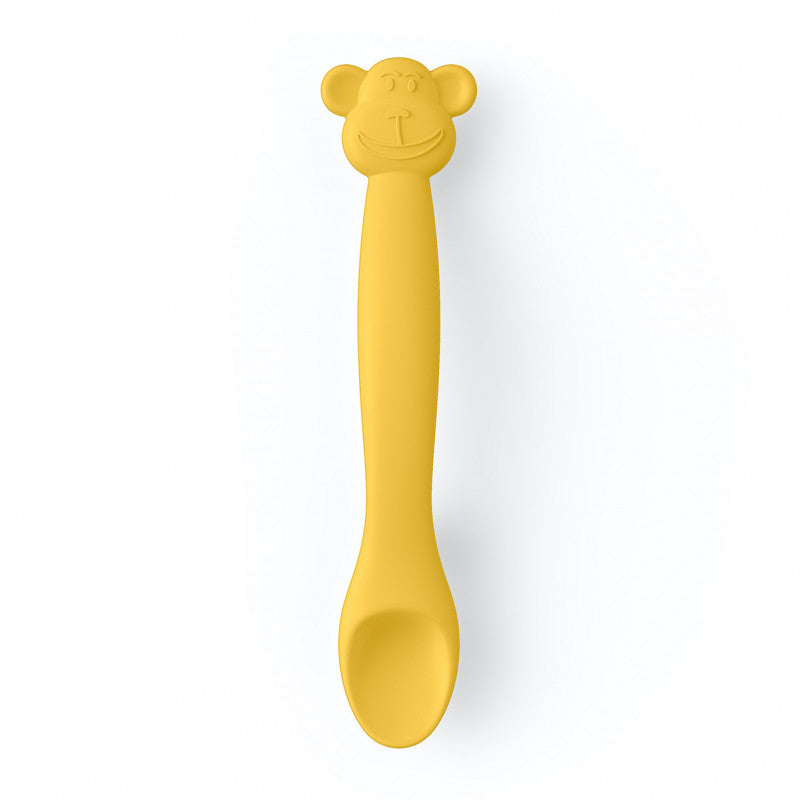 Cucchiaio In Silicone Per Bambini +4 Mesi - Giallo