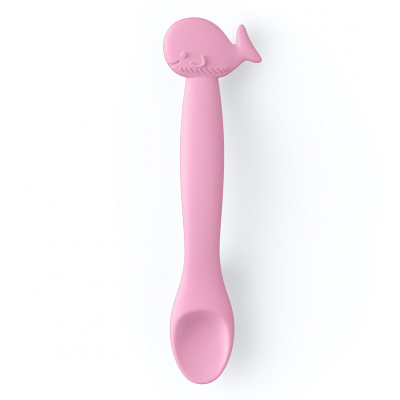 Cucchiaio In Silicone Per Bambini +4 Mesi - Rosa