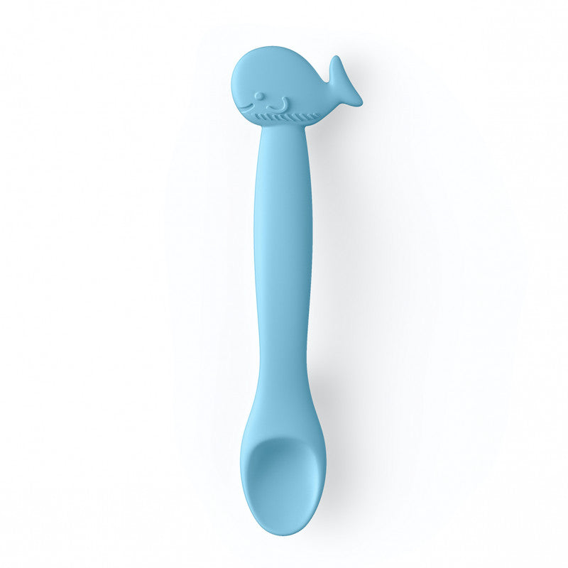Cucchiaio In Silicone Per Bambini +4 Mesi - Azzurro