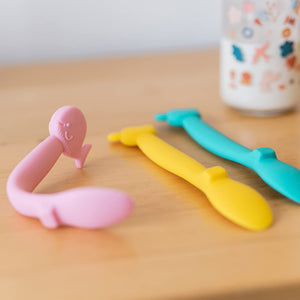 Cucchiaio In Silicone Per Bambini +4 Mesi - Azzurro - 6
