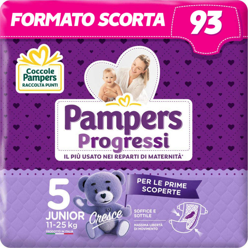 Pampers Progressi Pentapack - Taglia 5