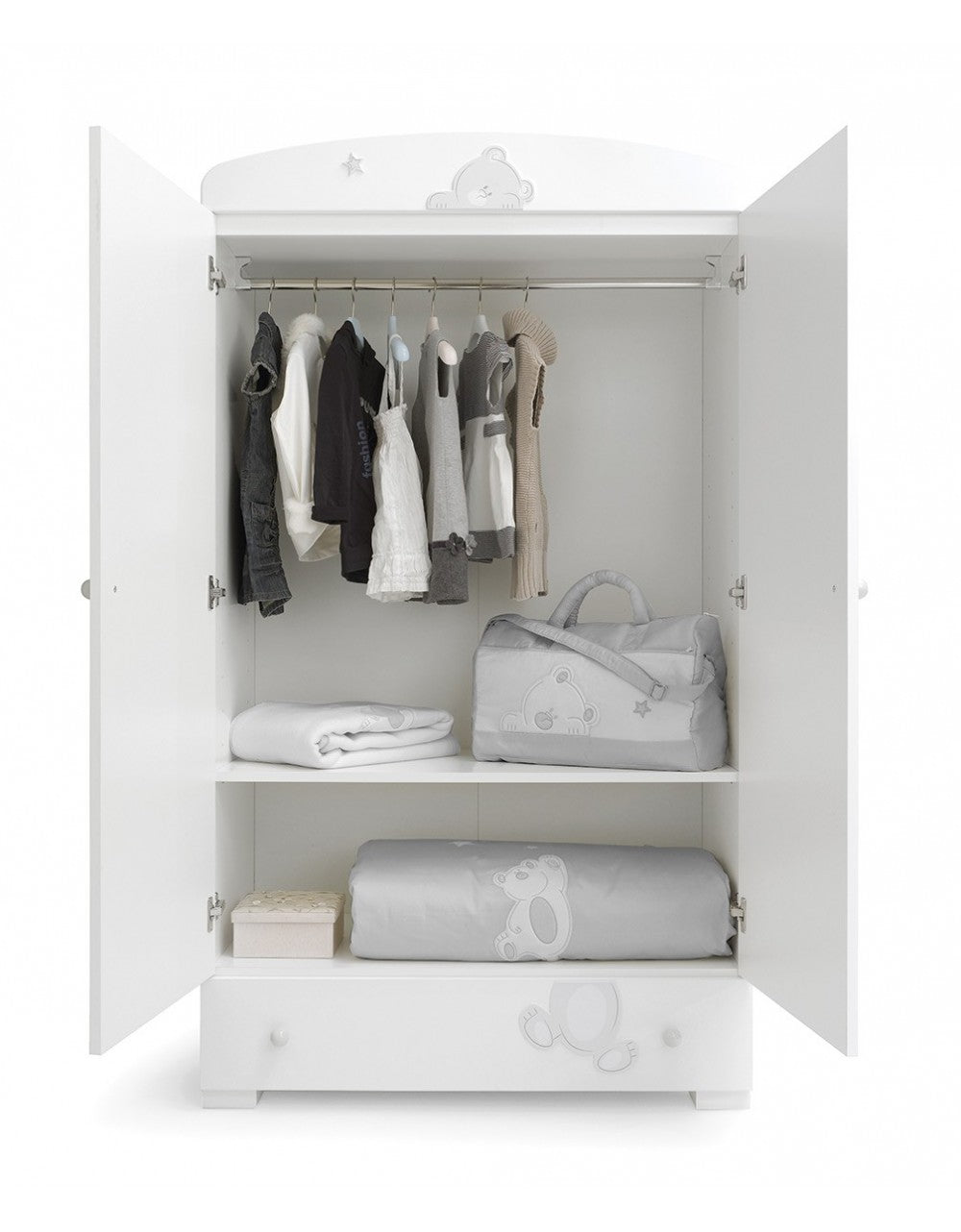 Erbesi - Armadio Tato Bianco-Grigio - 2