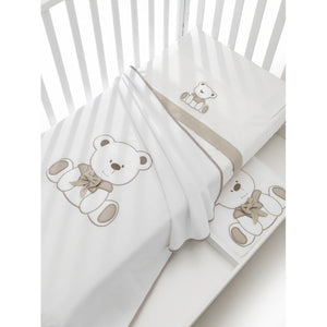 Erbesi - Set Lenzuola Tato Bianco-Tortora
