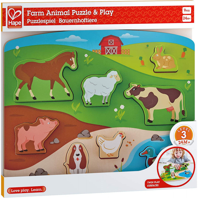 Hape - Puzzle Double Face della Fattoria - 2