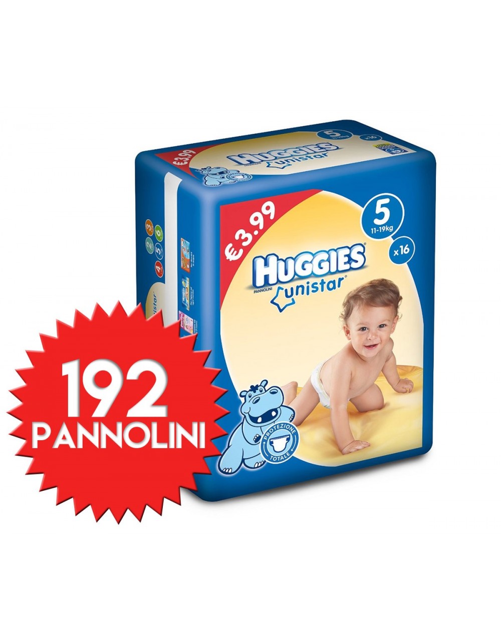 Pannolini Huggies Unistar Misura 5 - 192 pezzi