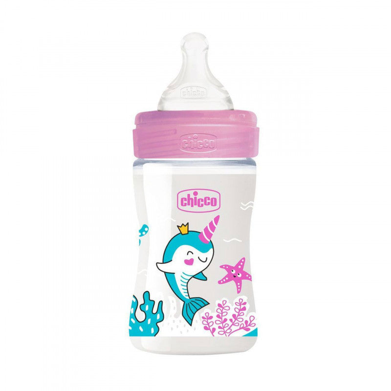 Biberon Benessere Flusso Lento In Plastica Rosa