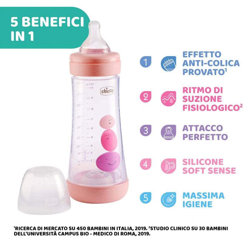 Biberon Chicco Perfect 5 - 300 ml - Rosa - 13