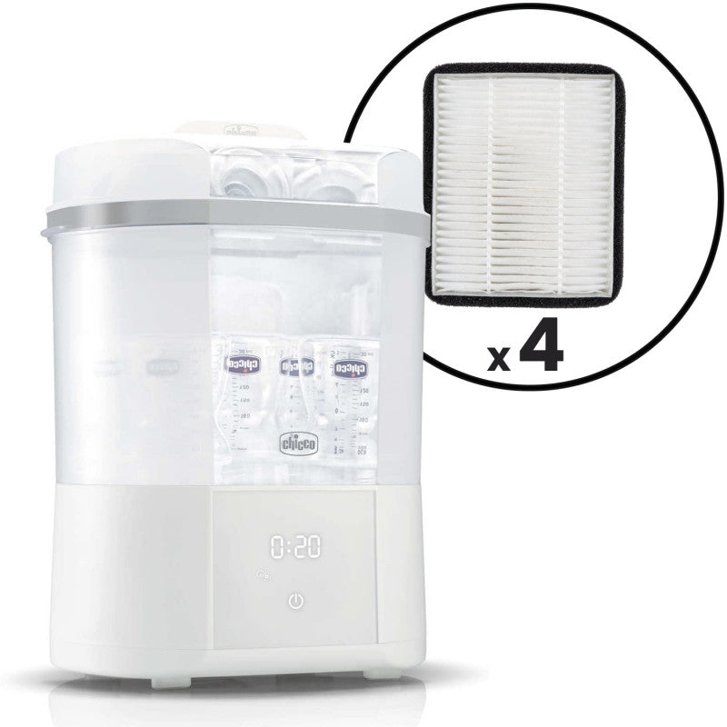 Chicco - Sterilizzatore con Asciugatura + 4 Filtri di Ricambio