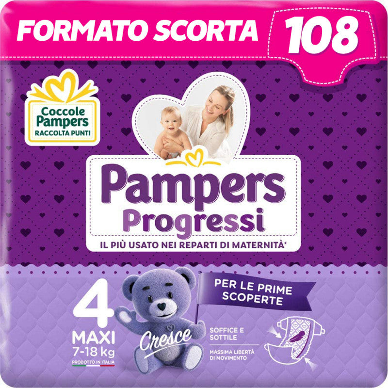 Pampers Progressi Pentapack - Taglia 4