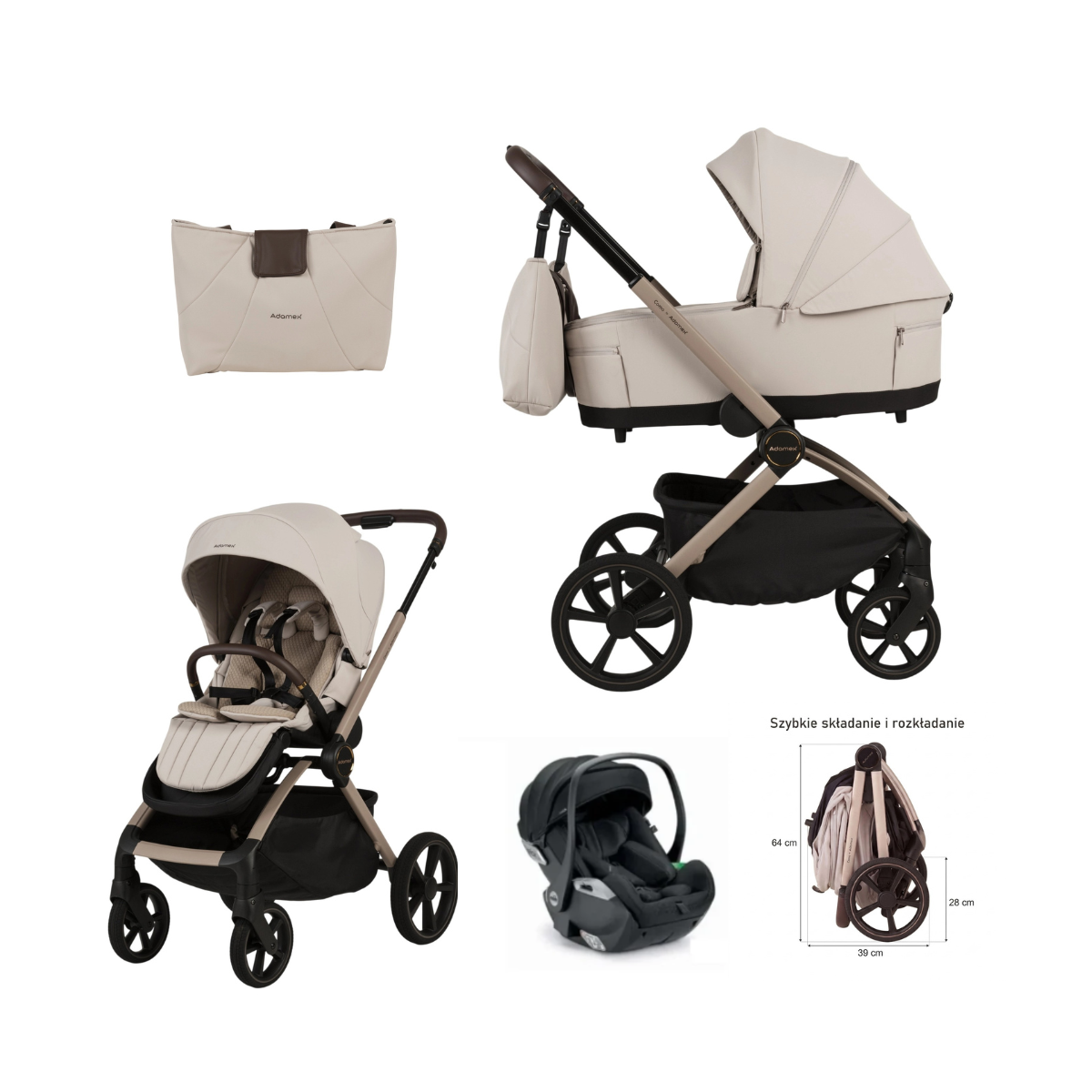 Trio Como Adamex Natura Beige Seggiolino Reclinabile