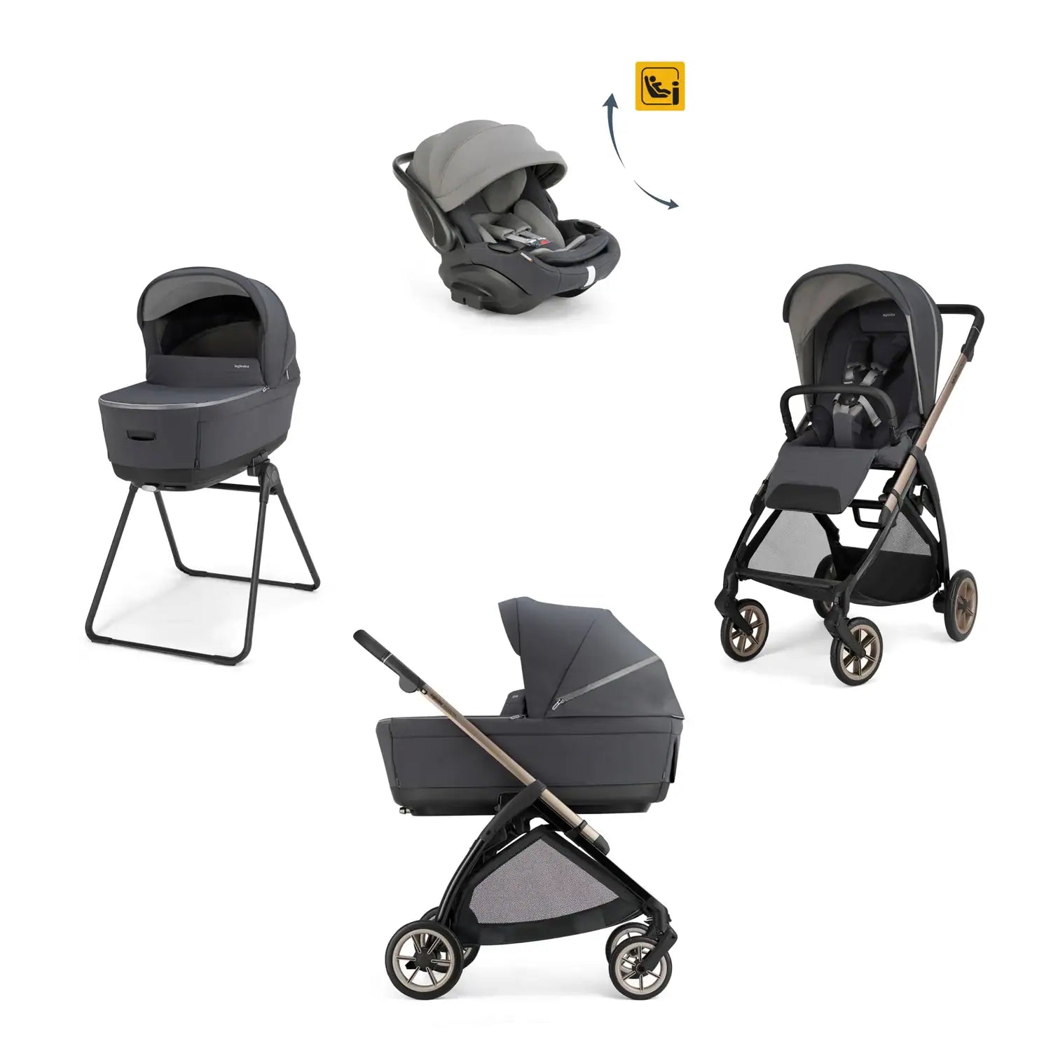 Trio Inglesina Electa 2026 Darwin Infant Recline Evo Garage Grey