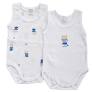Set 2 Body Neonato a Giro Manica Orsetto Azzurro - 0 Mesi