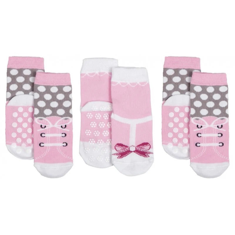 3 Pairs Non-Slip Sock Shoes Pink - 31|33